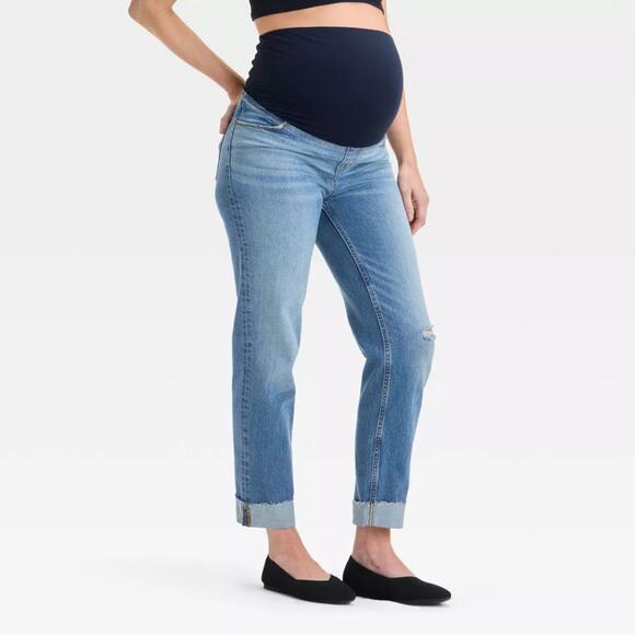 Isabel By Ingrid & Isabel Over Belly High Rise Straight Maternity Pants Size 14 - Picture 1 of 6
